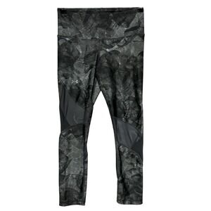 Under Armour Leggings Women Medium Measures 25x23 Gray Camo Heatgear Compression